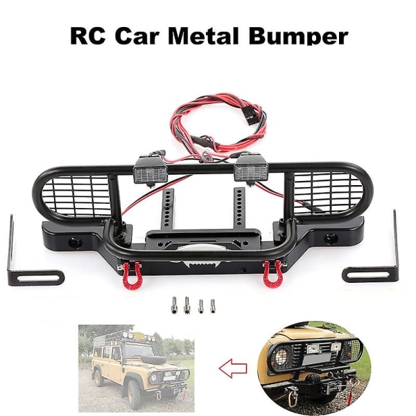 för TRX4 Metall Front Camel Trophy Stötfångare med Ljus för 1/10 RC Crawler Bil TRX4 -4