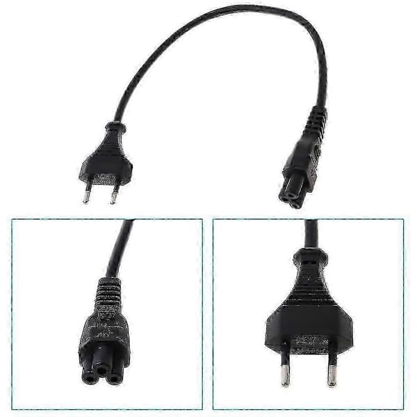 Strømadapterkabel EU 2-benet han til IEC 320 C5 Micky til bærbar strømforsyning 30 cm Black