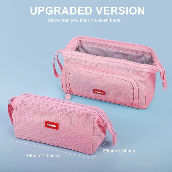 Mamowla Stor Blyantsæske til Piger Super Stor Blyantsæske til Kvinder Lynlås Glat Pen Etui Pung Holder Stationery Organizer Holdbar Skole Blyant