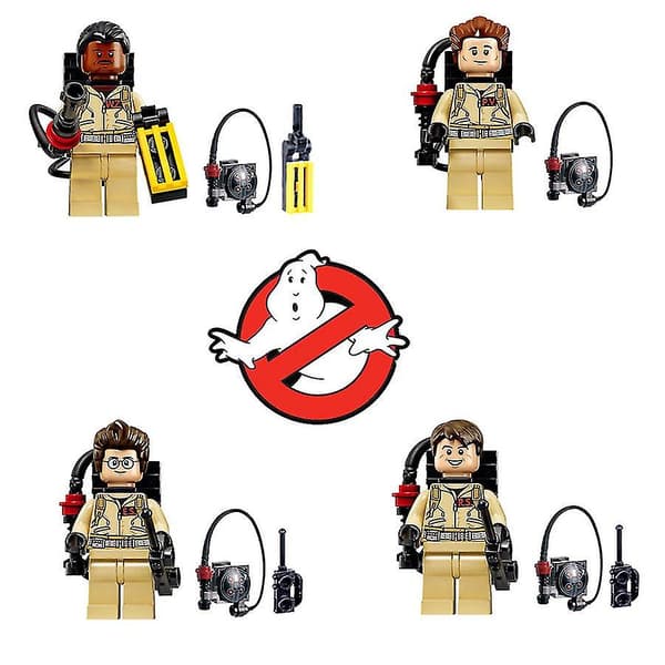 4 stk. Ghostbusters Devil Busters Puslespil Samlet Byggeklods Figur Legetøj