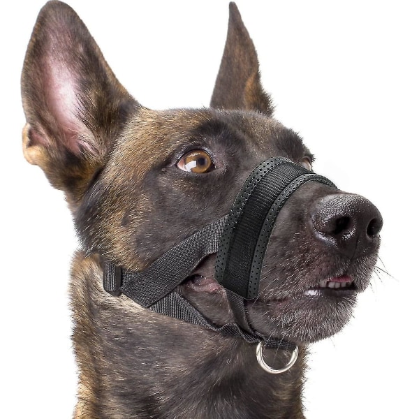 Koiran kuono-osa Nylon pehmeä pehmuste, säädettävä silmukka, musta