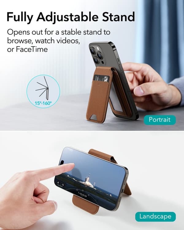Compatible with MagSafe Wallet, iPhone Wallet with Adjustable Stand, Suitable for iPhone 16/15/14/13/12 Series 0.1