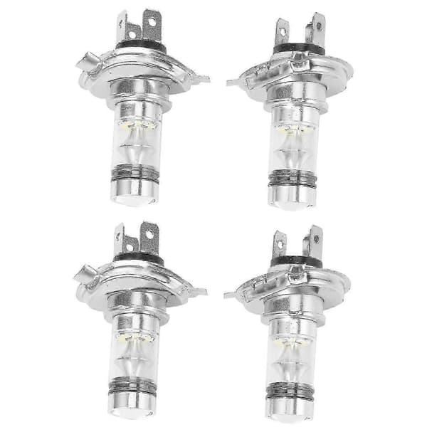 4 STK 100W H4 HB2 9003 LED-pære 6000K Hvit 20LED Høyeffekts Bilfrontlykt Tåkelys