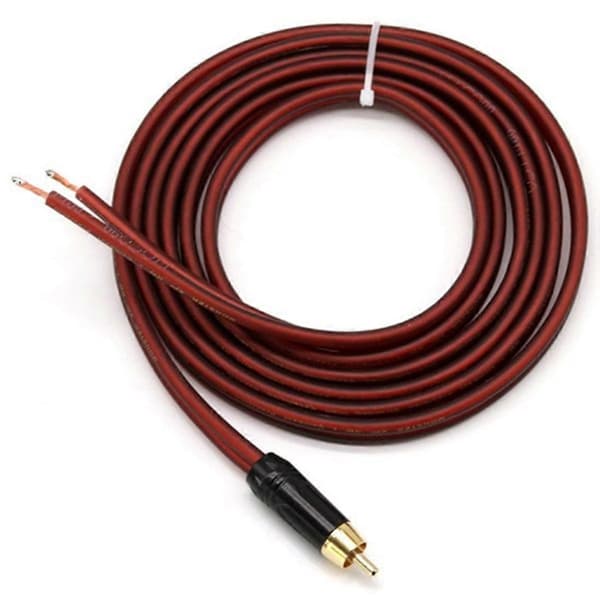 2 kpl RCA-kaiutinkaapeli paljasjohtiminen kaiutinkaapeli RCA-liittimeen, sovitin