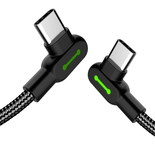 Mcdodo 3m 2A USB-C Kulmaliitin Nylonpunottu Kaapeli Musta size 87