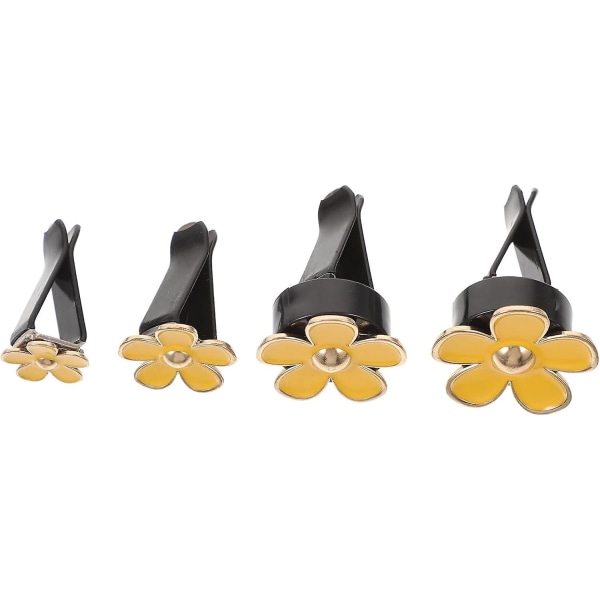 4 stk bilventilasjonsklemmer - Mini dekorative klips i metall for dekorasjon av bilventiler og aromaspredning