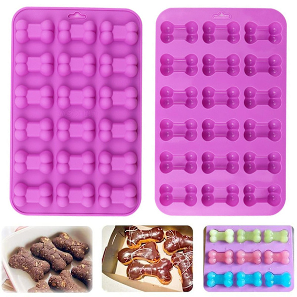 Chokladform Livsmedelskvalitet Flexibel Non-stick Kreativ Form Värmebeständig Matlagning Lila Färg 3d Hundben Isbricka Choklad Gelé Godisform Fo