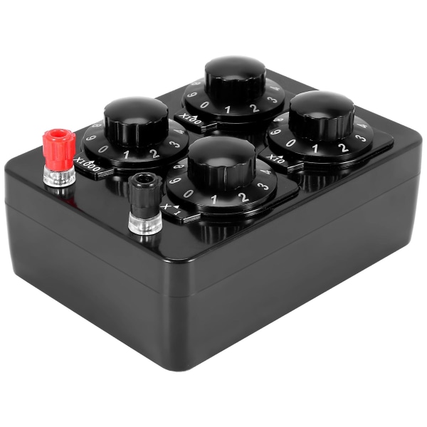 0-9999 Ohm Enkel Modstandskasse Præcision Variabel Dekader Modstand Undervisningsinstrument black