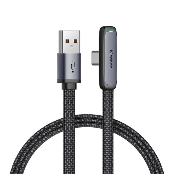 Mcdodo 1,2 m 100 W 6 A USB-C -kulmakaapeli, musta size 80