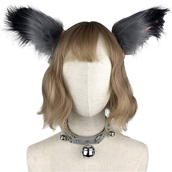 Hale og ører sett, lang rev hale cosplay falsk pels rev ulv hale sett med ører og ring krage for barn jenter gutter tenåringer kvinner fest