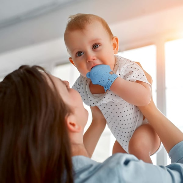 Baby Bideringe, 2 stk. Silikone Baby Bidehandsker Fremstillet af Ikke-Giftig og Pålidelig BPA-Fri Silikone til Drenge og Piger