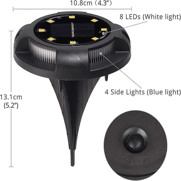 Soldrevne Udendørs Lamper til Have 4-pak Solcellelamper 8