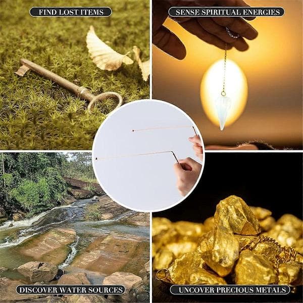 Kobber Dowsing Rod - 2 stk. Divining Rods + Dowsing Pendul + Divination Måtte As Shown