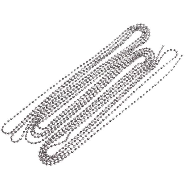 3 meter lang kulekjede 3,5 mm diameter med 10 matchende koblinger (sølv)