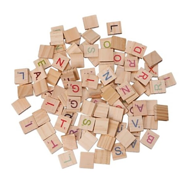 100X träplattor Färgglada bokstäver Siffror för hantverk Trä alfabetet leksak