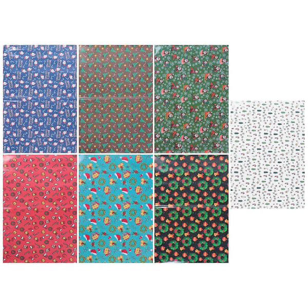 Lyxigt Omslagspapper Jul Omslagspapper DIY Origami Leksaker Presentförpackningsmaterial 7 st