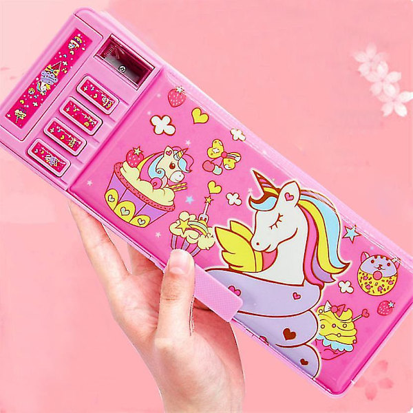Etui à crayons Estojo Escolar Password Pen Case Licorne Kawaii Etuis à crayons multifonctionnels Boîte à crayons K