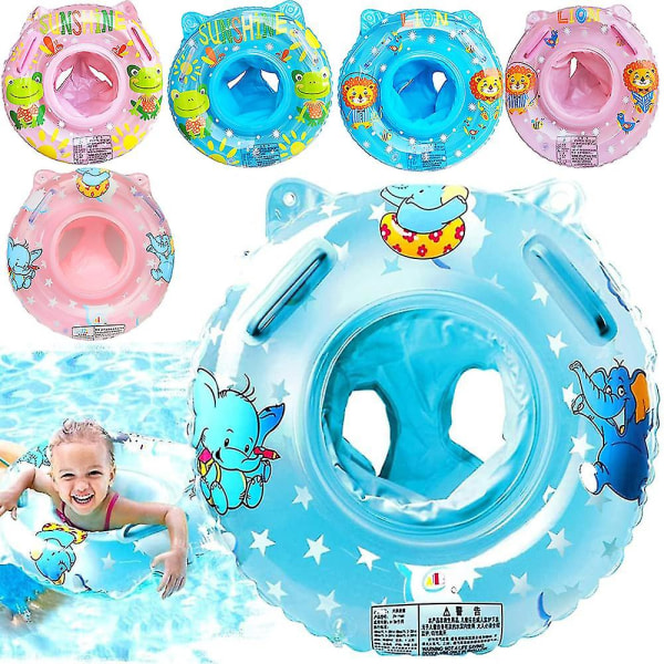 Baby Simning Float Ring för 3-36 månader, Baby Neck Float med Float Seat, Swim Pool Badtillbehör Pink Elephant