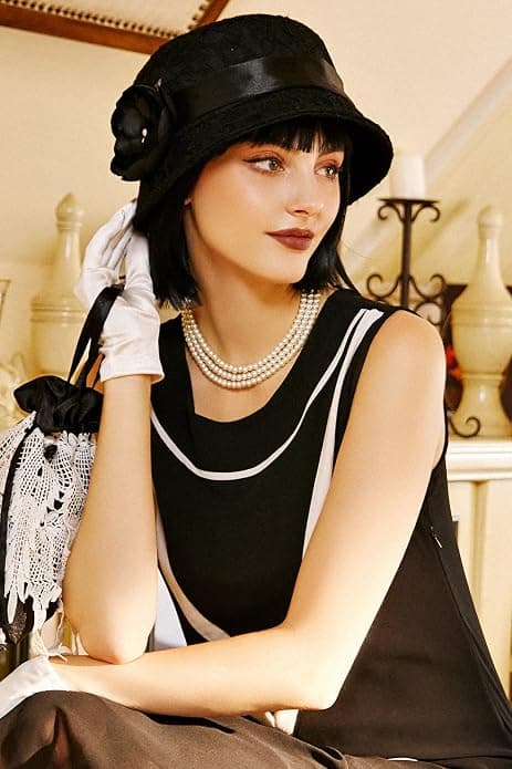 Round Imitation Pearl Multi-Strand Necklace, 20s Flapper