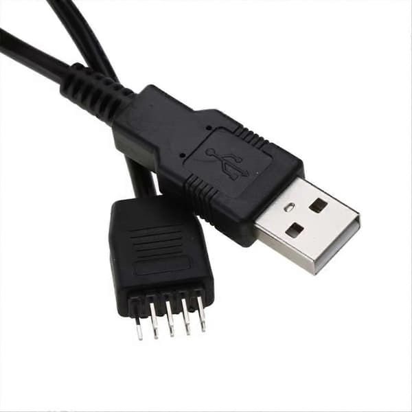 9-pin USB-header til USB-kabel, USB 2.0 Type A hann til 9-pin hann