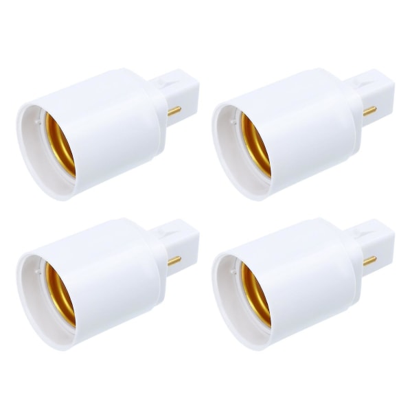 4 stk. Professionel G24d til E27 2-polet pære fatning adapter lysholder