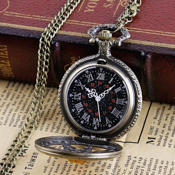 Antik Steampunk Kvarts Taskukello Riippuva Kaulakoru Ketju Lahja Miehille, Taskukello Miesten Kvarts Taskukello Hihna Lahjapakkaus