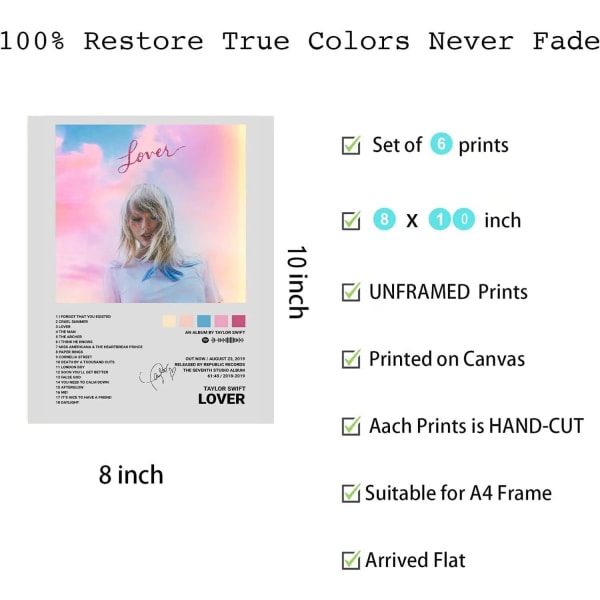 (20 x 25 cm) Taylor Swift-omslag signert begrenset utgave