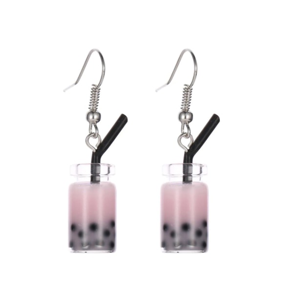 Krokar Örhängen Bubble Tea Long Dangle Kvinnor Drink Drop Earrings Smycken För Fest Dark Coffee