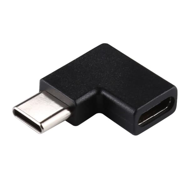 USB-C Naaras - USB-C Uros Adapteri 90 Astetta Musta size 20