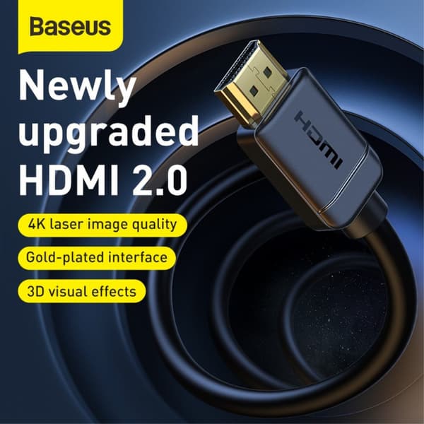 Baseus 5m 4K HD HDMI - HDMI Kabel Sort size 249