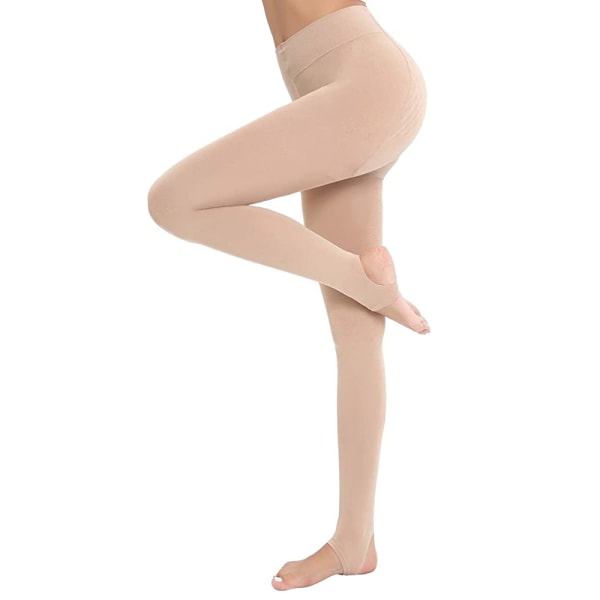 Vinter termisk høy midje elastisitet Opake tights for kvinner stepping foot skin color