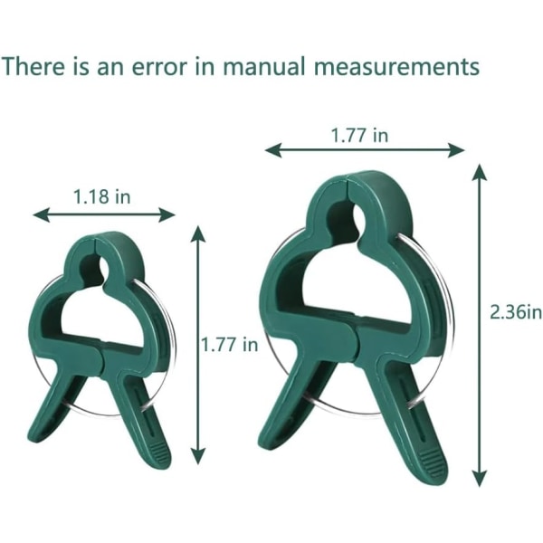 40 stk (20 store/20 små) Planteholderklemmer, Faste Plastplanteklemmer, Planteklipsfjerning for Svaleklips grønn