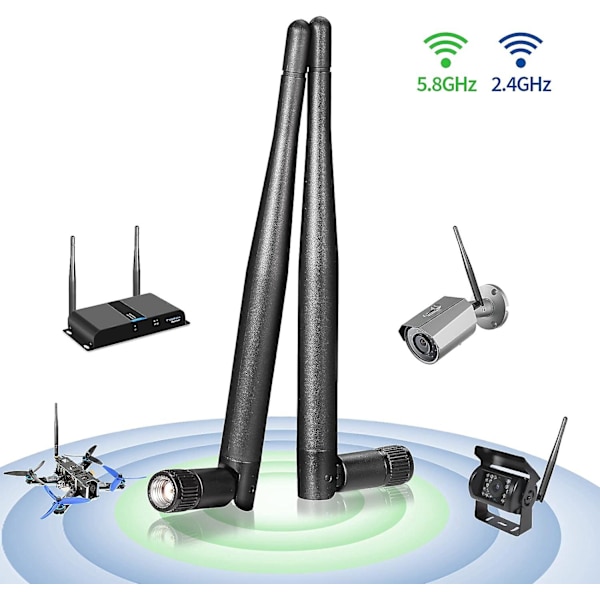 Dual Band Wifi Antenne 24ghz 5ghz 58ghz 3dbi Rp-sma Han Antenne Udskiftning (2-pak) Kompatibel Med Wifi Router Hotspot Netværkskort Usb Adap