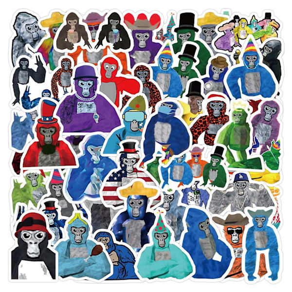 60 st Gorilla Tag klistermärken PVC vinyl vattentät klistermärke dekal vattenflaska bärbar telefon skateboard G