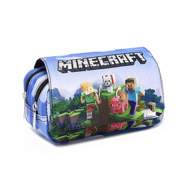 Minecraft Printing Pencil Case For Game Lover Double Layer Pencil Pouch Stationery Organizer For Teens Kids Boys Girls Christmas Gift