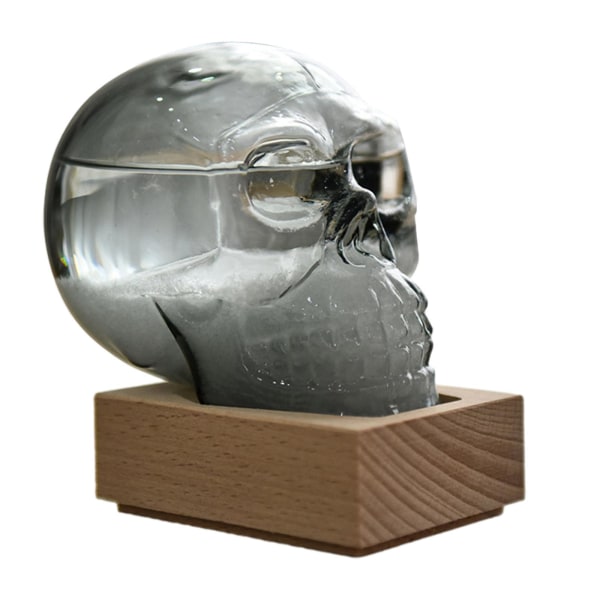 Skull Shape Storm Glass Weather Predictor,Crystal Bottle Predicting Barometer Grey