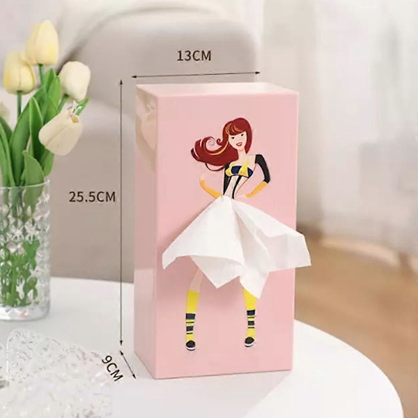 Delicate Puff Skirt Girl Facial Tissue Box Cartoon-style Lovely Desk Decoration