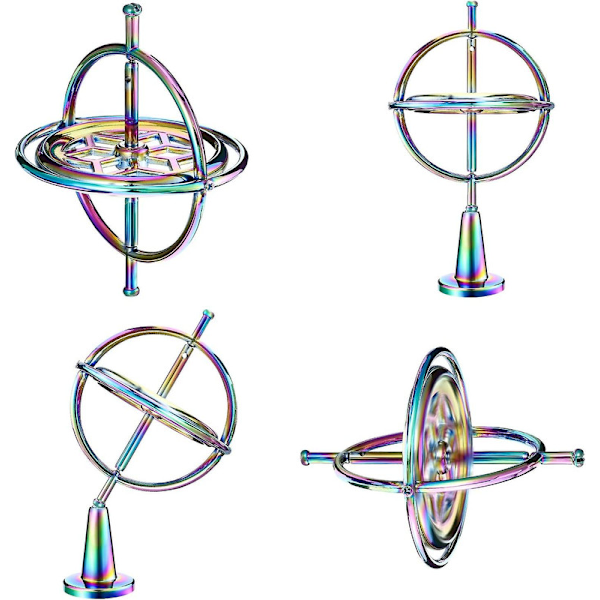 Metallisk Gyroskop Anti-gravitation Snurrande Topp Gyroskop Balansleksak Pedagogisk Present Färgglad (FMY)