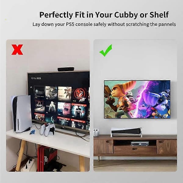 Til PS5 Base Stand Host Konsol Horisontal Holder Spil Bærende Display Dock Beslag til Playstation 5 Tilbehør White