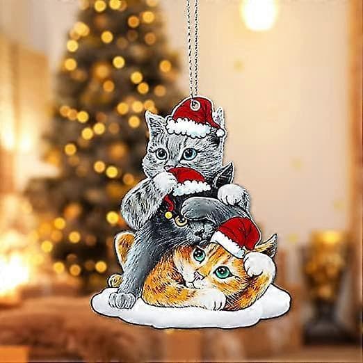 Sorte Katte Julepynt, Juletræshængende Top Ornamenter D