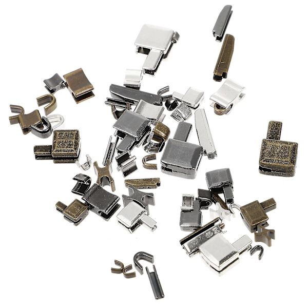 24 Set Metall Blixtlås Huvud Reglage Insats Stift Blixtlås Stopp Tillbehör Plugg Blixtlås Reparationssats För Rock Hem Diy (Blandad Färg, Storlek 3/5/8/10)