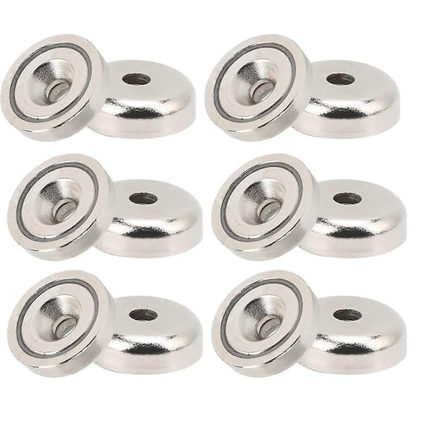6 stk. 20 mm diameter rund base monteringsmagneter koppmagnet pottemagnet tilbehør