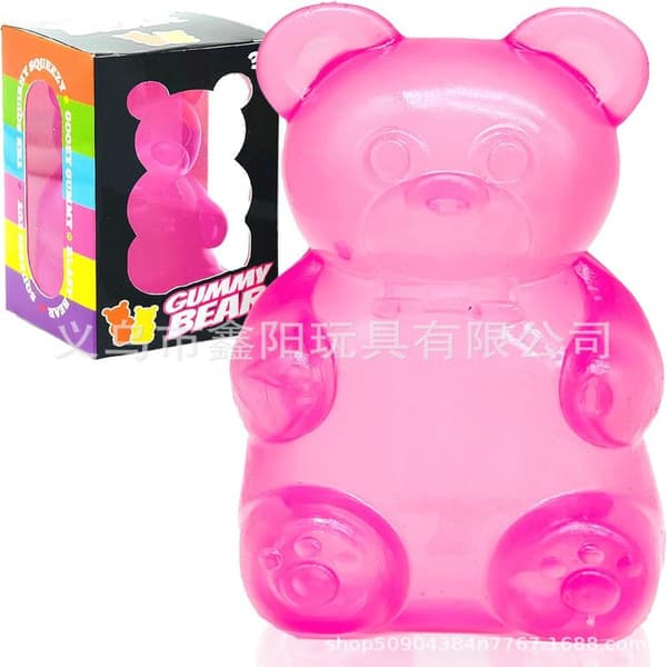 Stressreducerande klämleksaker i olika former -Candy Bear-Rosa