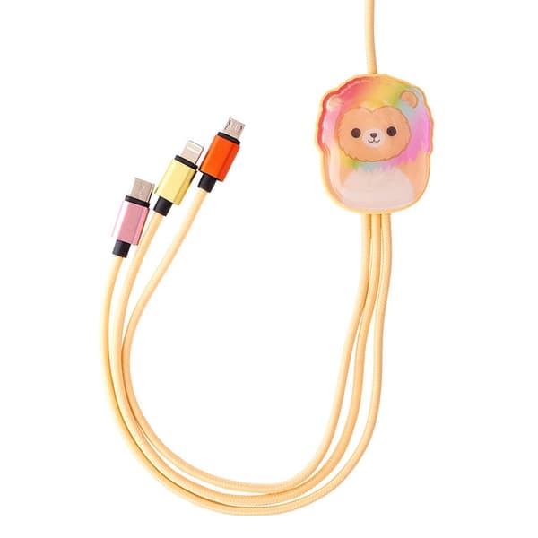 Squishmallows Latauskaapeli 1,2m 3in1 USB-C/Micro/Lightning Leonard size 75