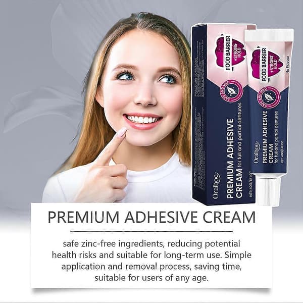 Super Grip Protese-Klæbemiddel Creme Vandtæt Protese-Klæbemiddel Creme til Delproteser 3pcs