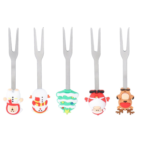 6 Pcs Serving Utensils Stainless Steel Christmas Dessert Forks Salad Forks Dessert Forks Tasting Forks