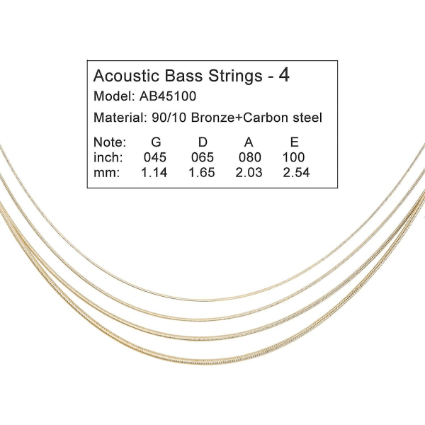 4/5-strengs karbonstålkjerne metall bassstrenger