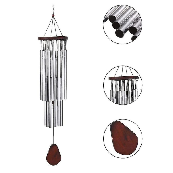 27 Tubes Handmade Large Wind Chimes For Outdoor Tuned Hummingbird Bells Soothing Melodic Deep Tones Decor