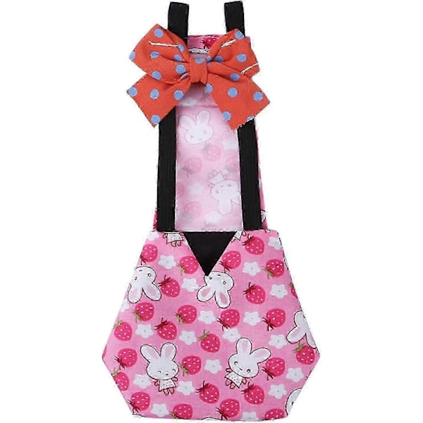 Kycklingblöjor för husdjur, Ankläjor för husdjur, Återanvändbara Gässkläder, Tvättsbara Husdjursblöjor med Fluga för Fjäderfä, Ankungeblöja Pink S