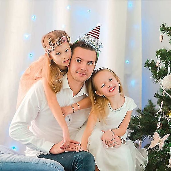 6 stk. julehodebånd, julehodebånd for kvinner, barn, voksne, babyjenter, julehatter, reinsdyrgevirhodebånd, hårbøyle med ører, hodeplagg Chr